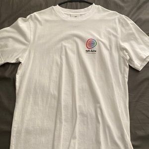 white tee with sph lune design